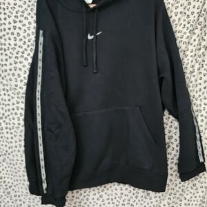 Nike Black Hoodie with White Stripes